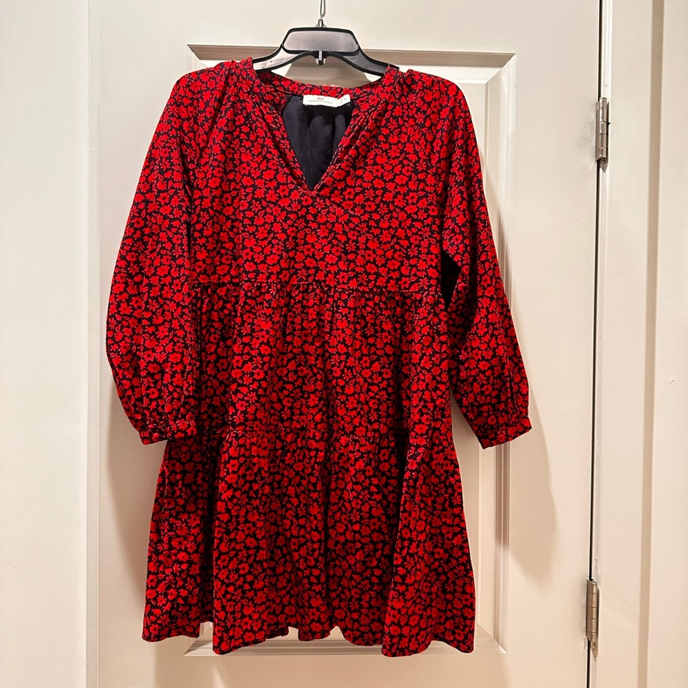 Vineyard Vines Red Poppy Tiered Dress
